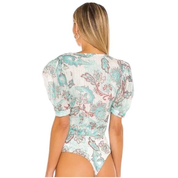 NWOT HEMANT & NANDITA Puff Sleeve Bodysuit - Picture 3 of 6